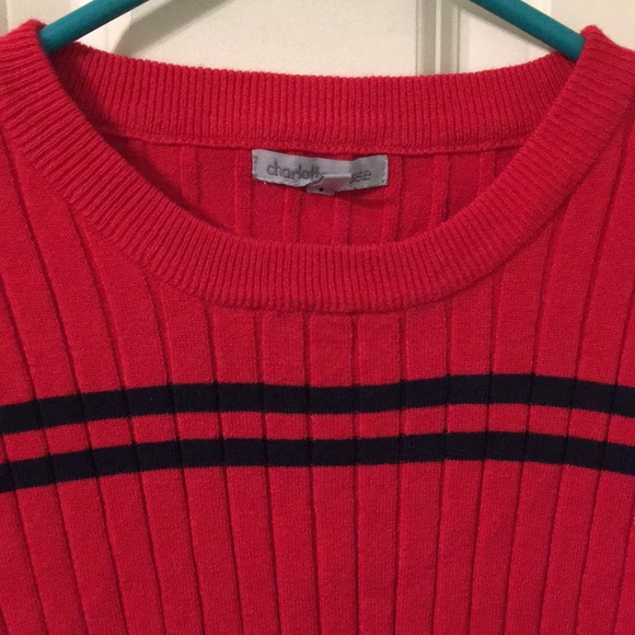 Super stretchy sexy cropped ribbed, striped sweater junior Large - Picture 4 of 12